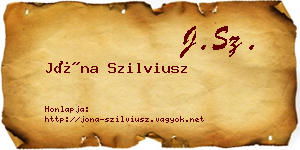 Jóna Szilviusz névjegykártya